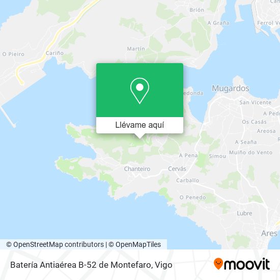 Mapa Batería Antiaérea B-52 de Montefaro