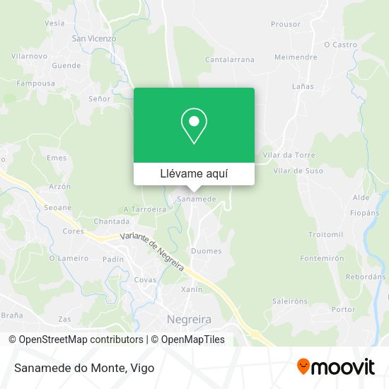 Mapa Sanamede do Monte