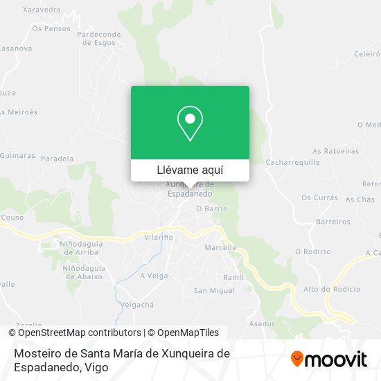 Mapa Mosteiro de Santa María de Xunqueira de Espadanedo
