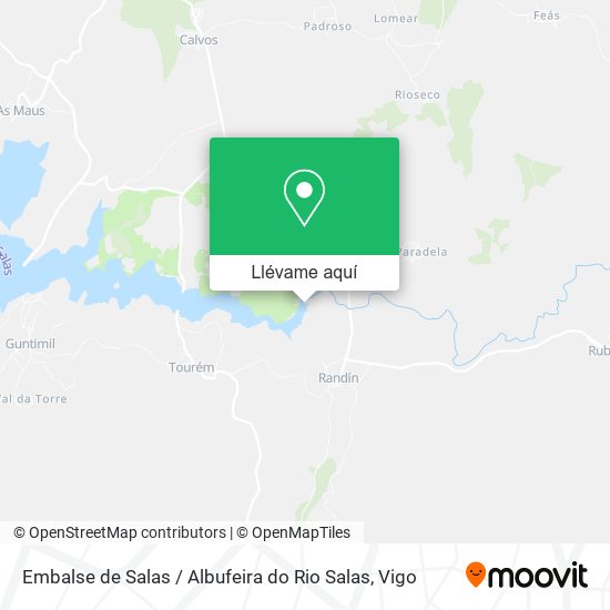 Mapa Embalse de Salas / Albufeira do Rio Salas