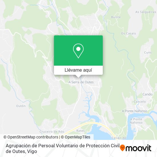 Mapa Agrupación de Persoal Voluntario de Protección Civil de Outes