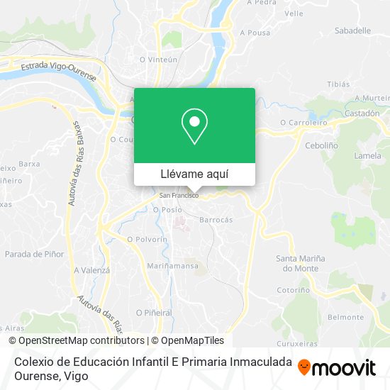 Mapa Colexio de Educación Infantil E Primaria Inmaculada Ourense