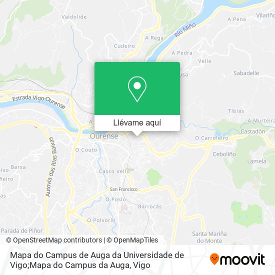 Mapa Mapa do Campus de Auga da Universidade de Vigo;Mapa do Campus da Auga