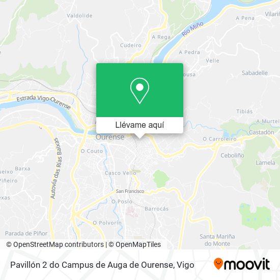 Mapa Pavillón 2 do Campus de Auga de Ourense