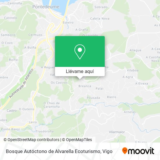 Mapa Bosque Autóctono de Alvarella Ecoturismo