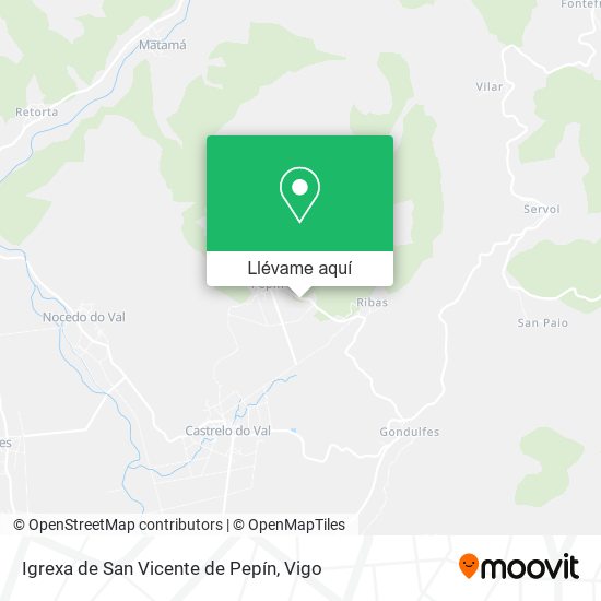 Mapa Igrexa de San Vicente de Pepín