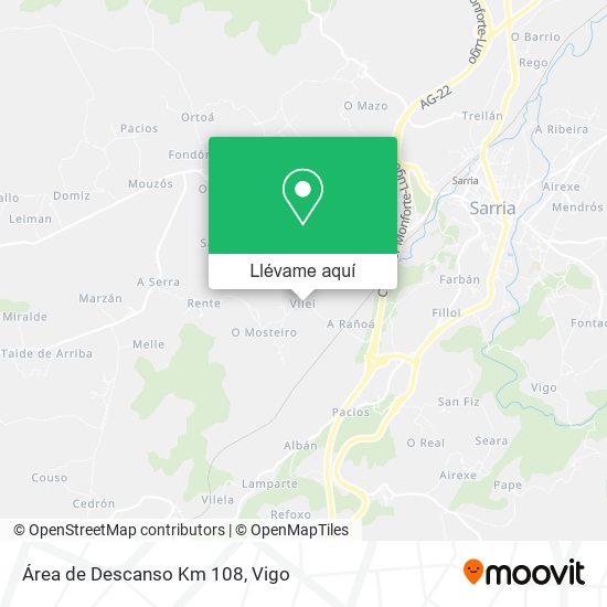 Mapa Área de Descanso Km 108