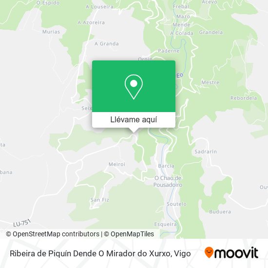 Mapa Ribeira de Piquín Dende O Mirador do Xurxo