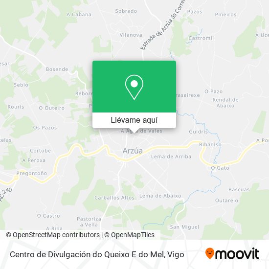 Mapa Centro de Divulgación do Queixo E do Mel