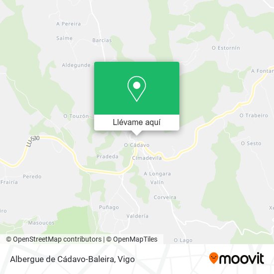 Mapa Albergue de Cádavo-Baleira
