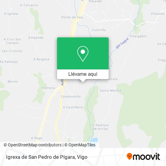 Mapa Igrexa de San Pedro de Pígara