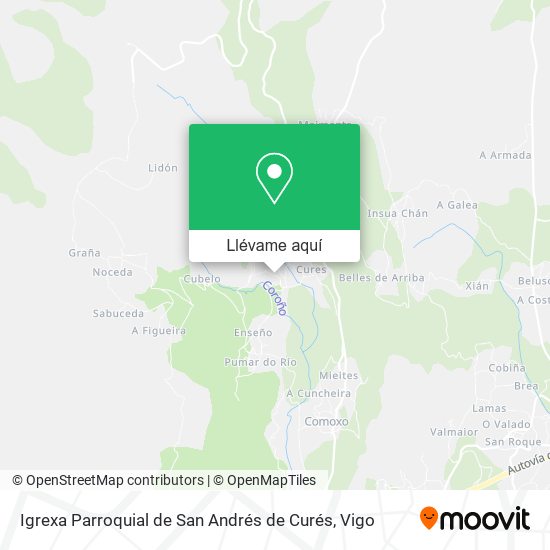 Mapa Igrexa Parroquial de San Andrés de Curés