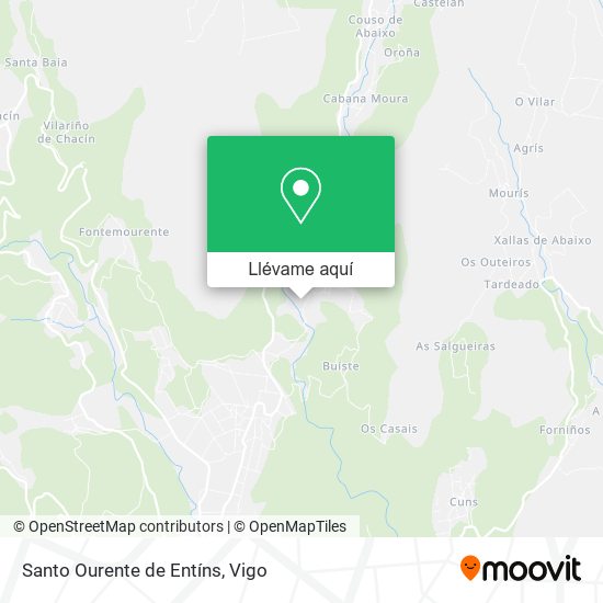 Mapa Santo Ourente de Entíns