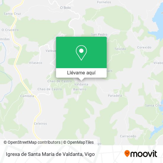 Mapa Igrexa de Santa María de Valdanta
