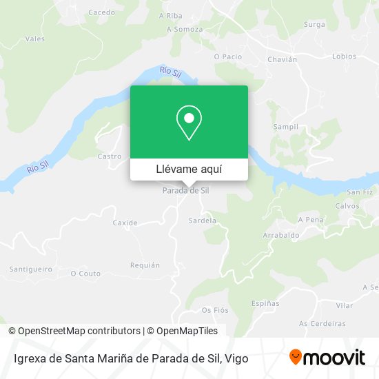 Mapa Igrexa de Santa Mariña de Parada de Sil