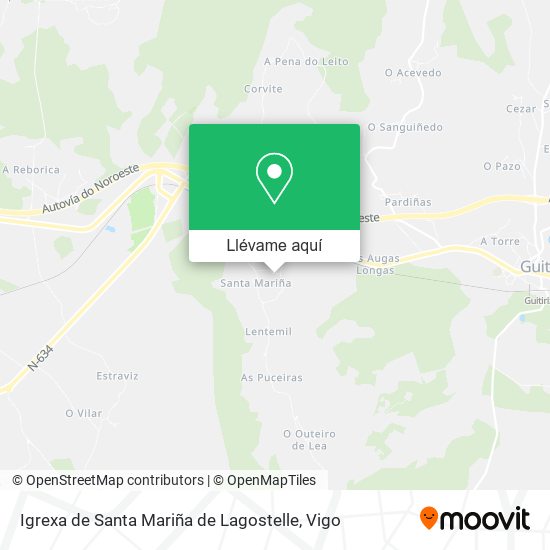 Mapa Igrexa de Santa Mariña de Lagostelle