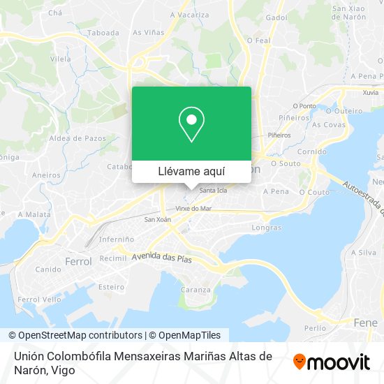 Mapa Unión Colombófila Mensaxeiras Mariñas Altas de Narón
