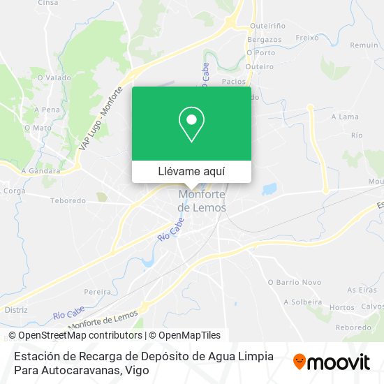 Mapa Estación de Recarga de Depósito de Agua Limpia Para Autocaravanas