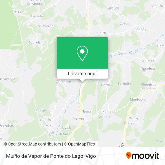 Mapa Muíño de Vapor de Ponte do Lago