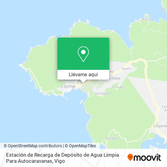 Mapa Estación de Recarga de Depósito de Agua Limpia Para Autocaravanas