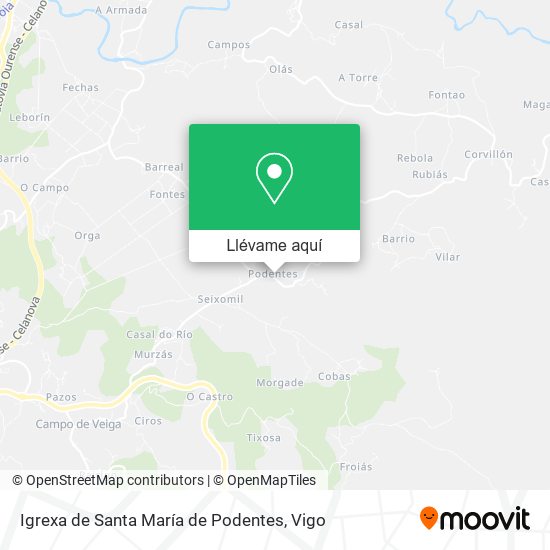 Mapa Igrexa de Santa María de Podentes