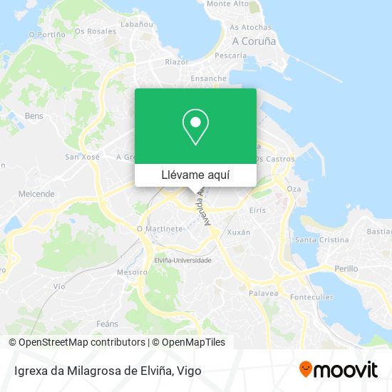 Mapa Igrexa da Milagrosa de Elviña