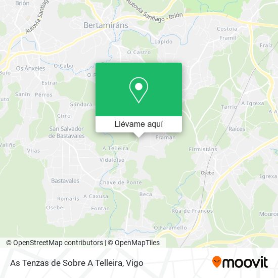 Mapa As Tenzas de Sobre A Telleira