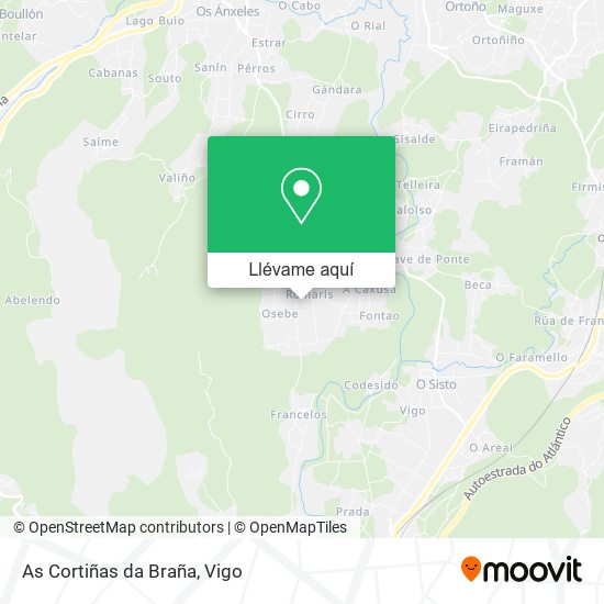Mapa As Cortiñas da Braña