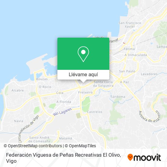 Mapa Federación Viguesa de Peñas Recreativas El Olivo