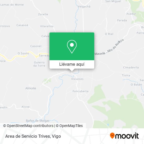Mapa Area de Servicio Trives