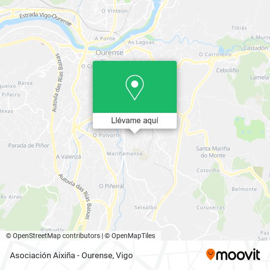 Mapa Asociación Aixiña - Ourense