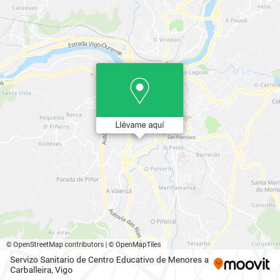 Mapa Servizo Sanitario de Centro Educativo de Menores a Carballeira