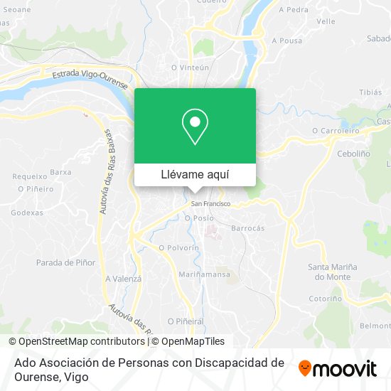 Mapa Ado Asociación de Personas con Discapacidad de Ourense