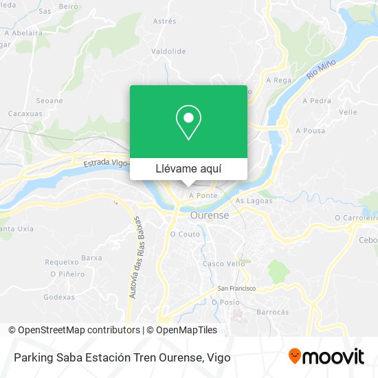 Mapa Parking Saba Estación Tren Ourense