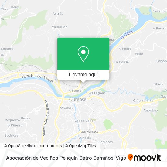 Mapa Asociación de Veciños Peliquín-Catro Camiños