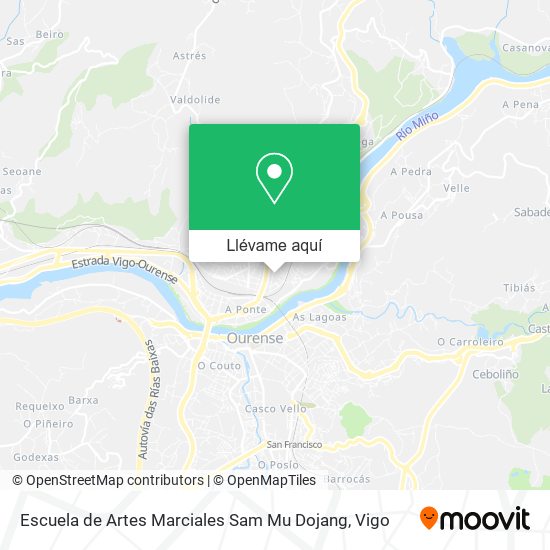 Mapa Escuela de Artes Marciales Sam Mu Dojang