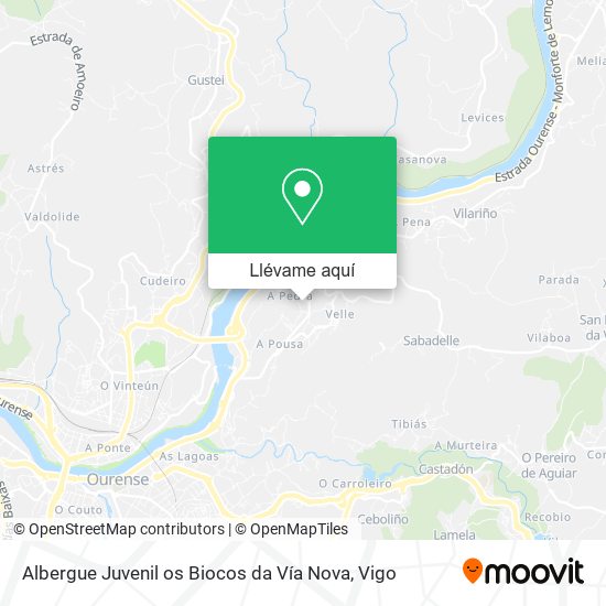 Mapa Albergue Juvenil os Biocos da Vía Nova