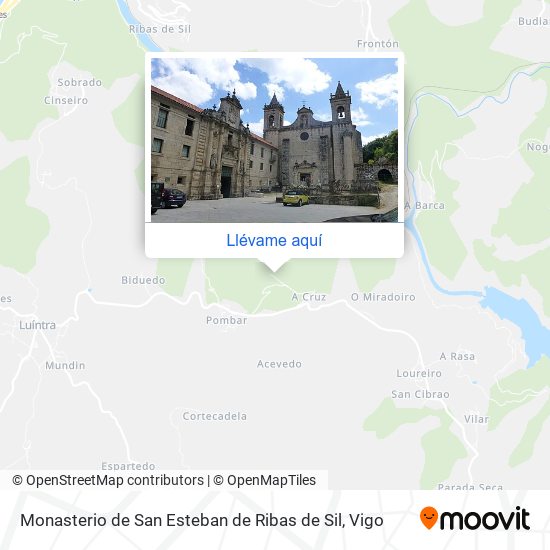 Mapa Monasterio de San Esteban de Ribas de Sil