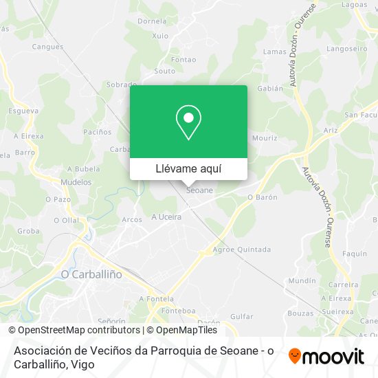 Mapa Asociación de Veciños da Parroquia de Seoane - o Carballiño