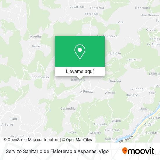 Mapa Servizo Sanitario de Fisioterapia Aspanas