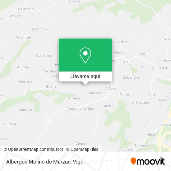Mapa Albergue Molino de Marzan