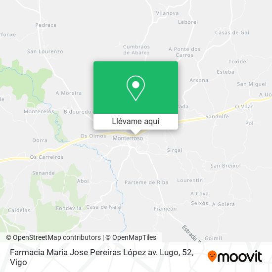 Mapa Farmacia Maria Jose Pereiras López av. Lugo, 52