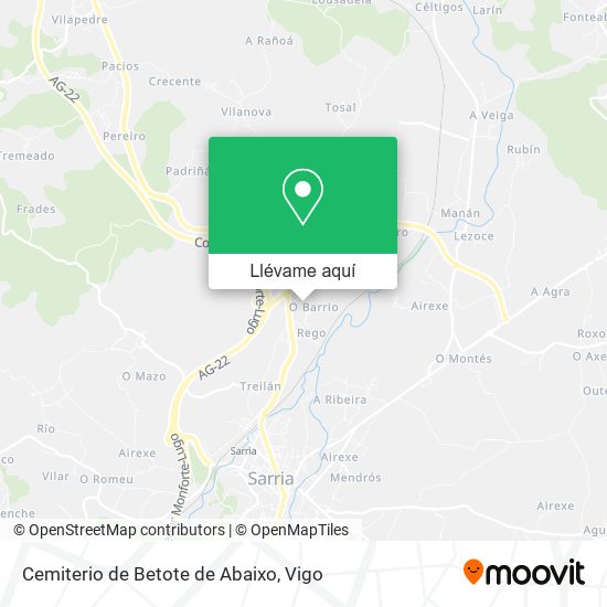 Mapa Cemiterio de Betote de Abaixo