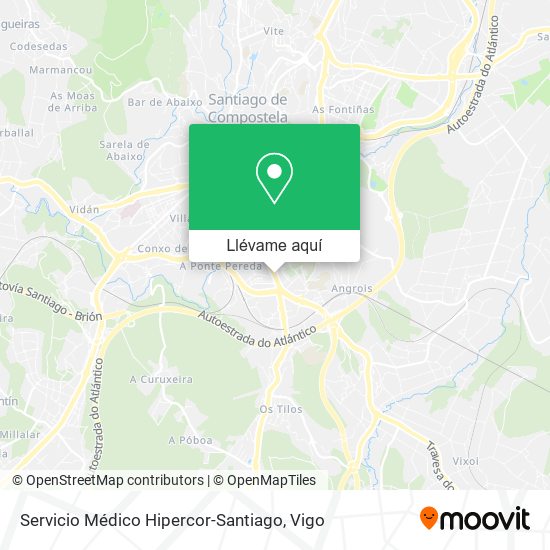 Mapa Servicio Médico Hipercor-Santiago