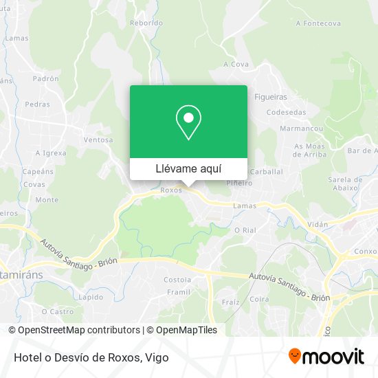 Mapa Hotel o Desvío de Roxos