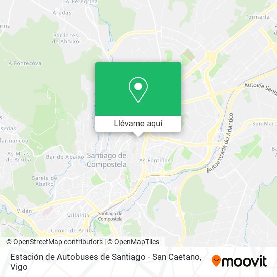 Mapa Estación de Autobuses de Santiago - San Caetano