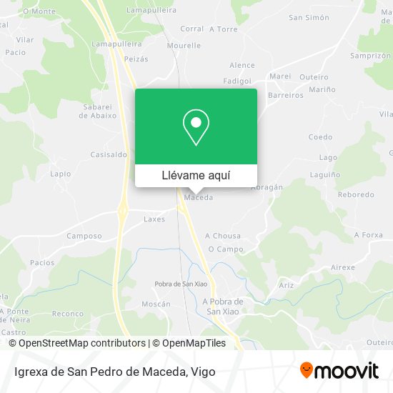 Mapa Igrexa de San Pedro de Maceda
