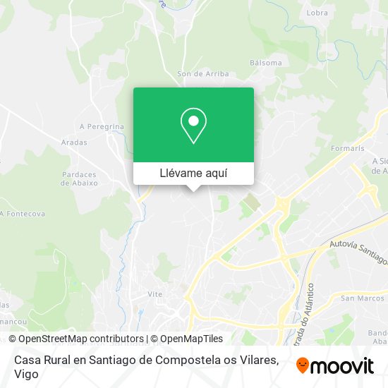 Mapa Casa Rural en Santiago de Compostela os Vilares