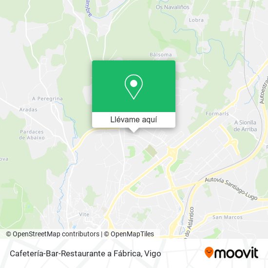 Mapa Cafetería-Bar-Restaurante a Fábrica