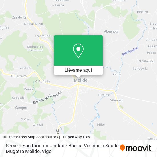 Mapa Servizo Sanitario da Unidade Básica Vixilancia Saude Mugatra Melide